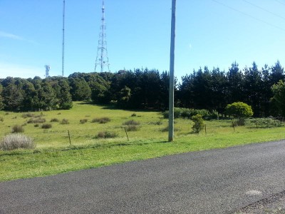 Knights Hill summit behind a locked gate.